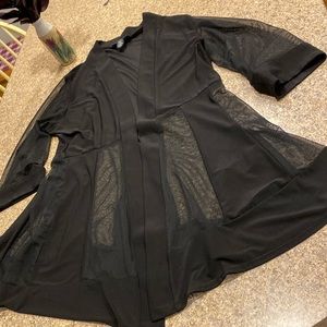 R&M Richards Petite 14P Black Dressy Jacket With Sheer Panels